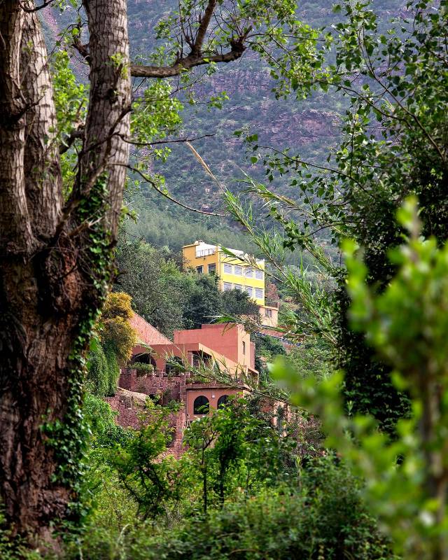 Maisons dans la vallée verdoyante de l'Ourika, excursion au pied de l'Atlas depuis Marrakech
